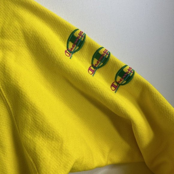 Vintage Champion Reverse Weave Pullover Yellow Sweatshirt Crew Neck Size Medium - Picture 8 of 11